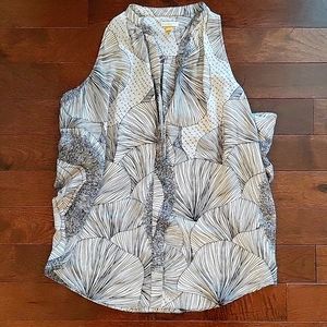 Anthro Leifsdottir Silk Tank Button Down Tan 8